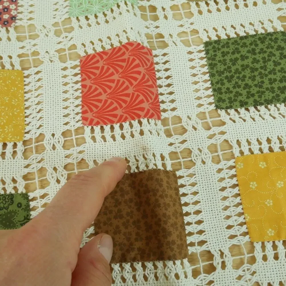 Vintage Handmade Placemat Set of 4 Multicolor Granny Cottage Patchwork‎ Country